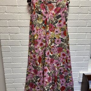 Chepè Floral Maxi Dress - Pink and Orange